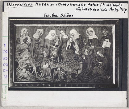 Vorschaubild Darmstadt, Museum: Mittelrheinischer Meister, Altartafel aus Ortenberg, Heilige Sippe 